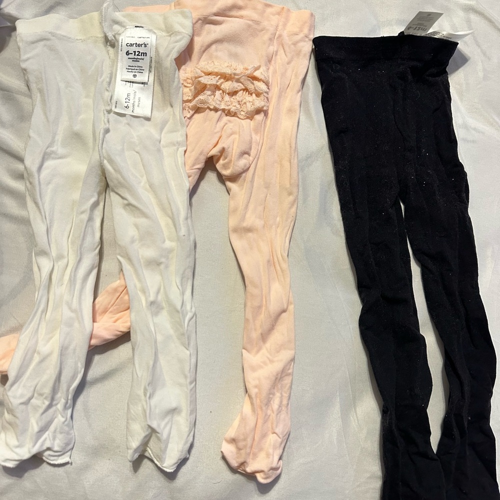Carter's Baby Tights Set - White, Pink, Black